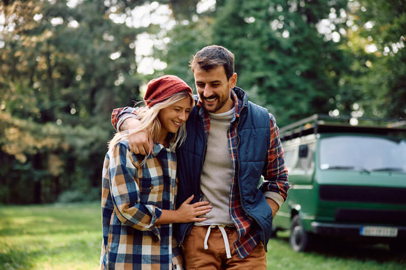 Happy Couple Camping