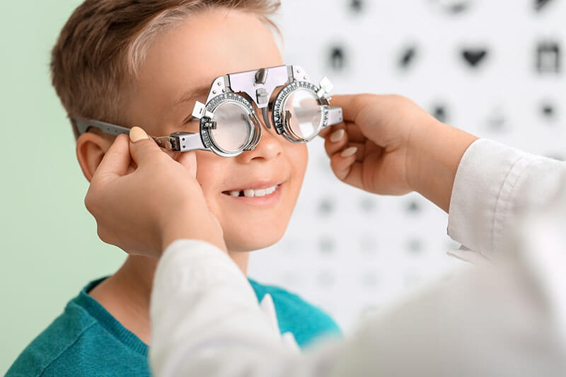 Child having an eye exam